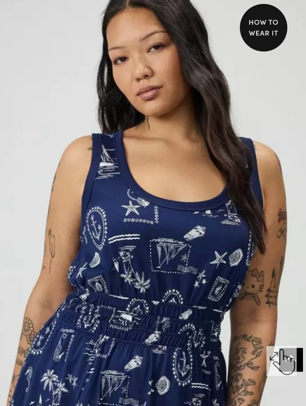 Torrid Marine Navy Mini Dress 1x - Picture 3 of 5